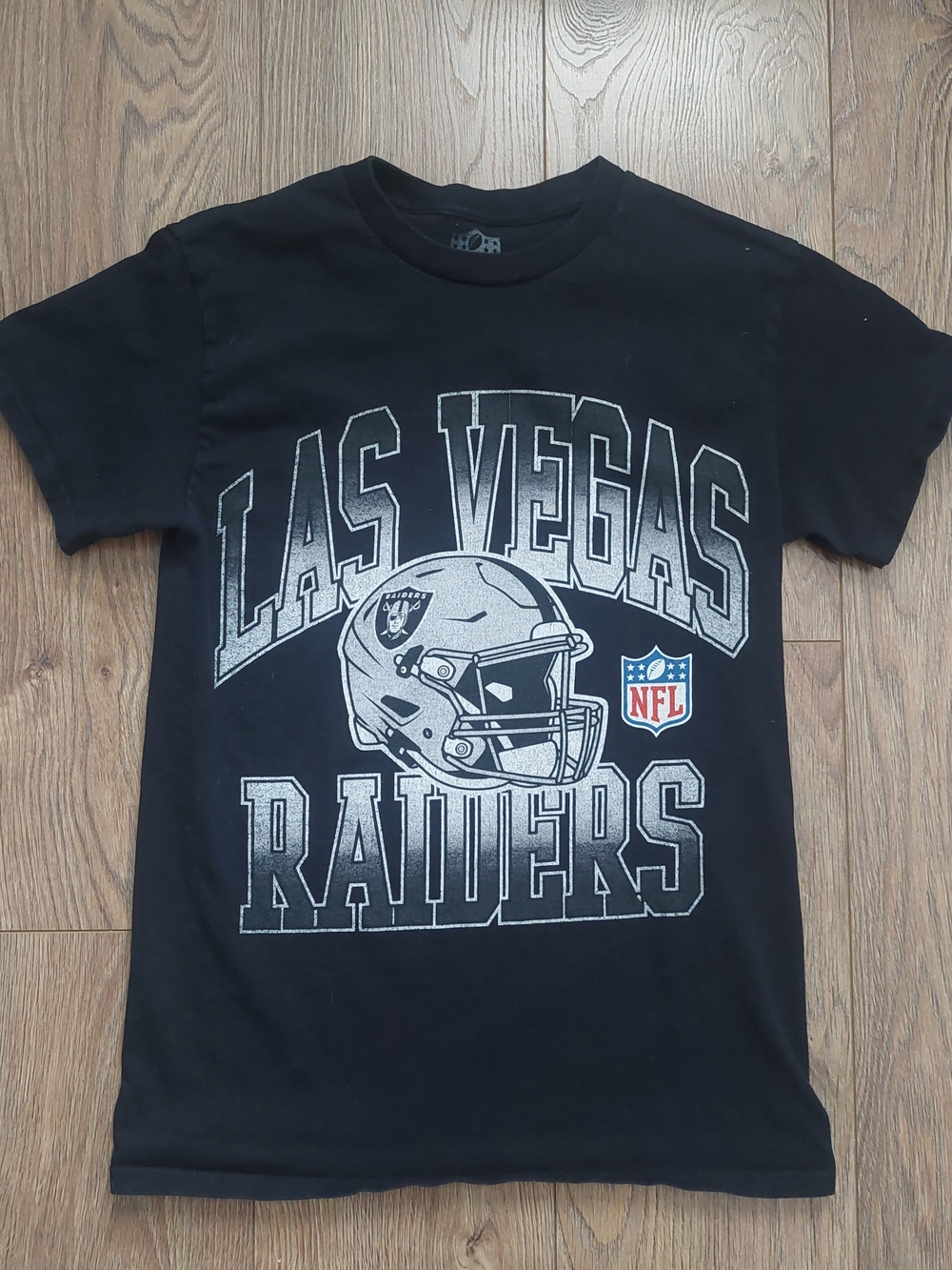 NFL Las Vegas Raiders Black & Silver Short Sleeve Tee Shirt FOOTBALL